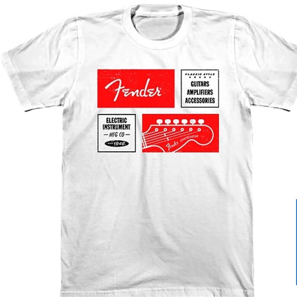 Fender 1946 Box T-Shirt small Red And White
